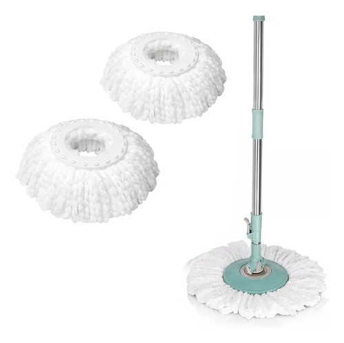 Set X2 Repuesto Mopa Redonda Universal Microfibra Absorbente 0
