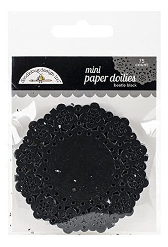 Doodlebug Mini Doilies 75 Pack Beetle Black 0