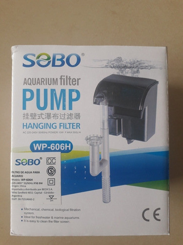 Filtro Mochila Cascada Sobo Wp-606 500 L/h Acuario 0