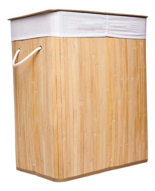 Cesto Organizador Para Ropa Doble De Bambú 0