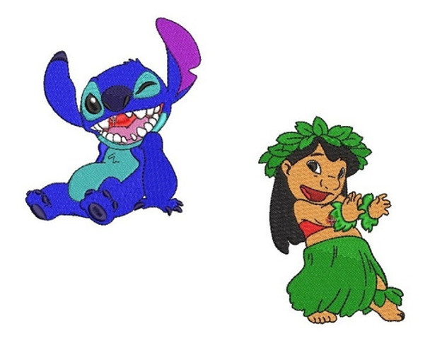 Diseño Matrices Para Maquinas Bordadoras Lilo Y Stich 12cm 0