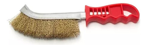 Cepillo De Acero Curvo Alambre Bronceado Con Mango 0