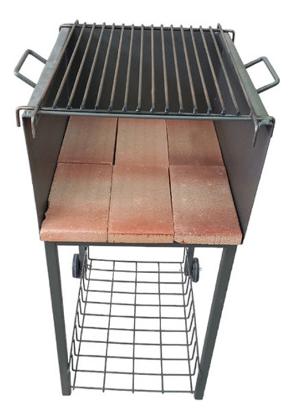 Fogon Rectangular Con Ruedas Y Parrilla 0