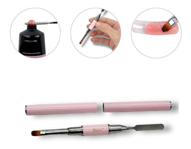 Pincel Gel Polygel Uñas Esculpidas Con Espatula Y Estuche 0