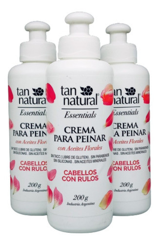 Combo X3 Crema De Peinar Rulos Aceites Florales Tan Natural 0
