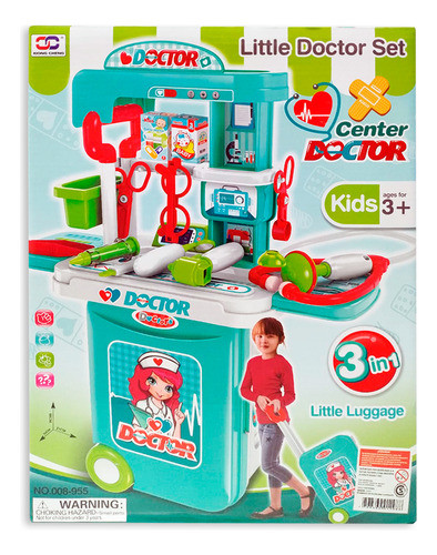 Valija Con Ruedas Set Juego Medico 0