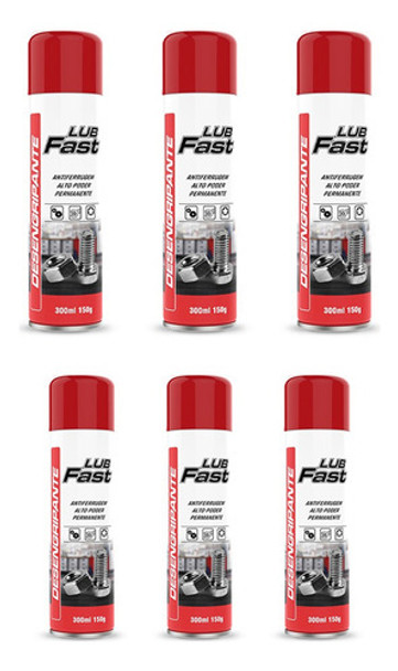 Kit Com 6 Desengripantes Anticorrosivo Lub Fast 300ml 0