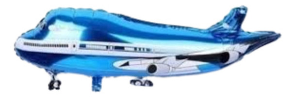 Pack X 3 Globo Metalizado De Avion Azul De  30 Pulgadas 0
