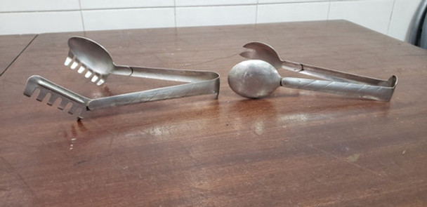 Juego De 2 Pinzas Para Ensalada Antiguas 0