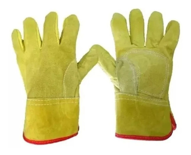 Guantes Cuero De Descarne Trabajo Reforzado Soldador 0 Guantes Cuero De Descarne Trabajo Reforzado Soldador 0