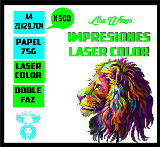 Impresiones Bajadas Laser Color  A4 75g X 500 Doble Faz 0