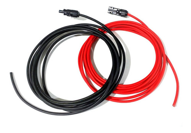 Cable Solar De 6mm2 Largo 2mts Panel Solar C/ Ficha Mc4 0
