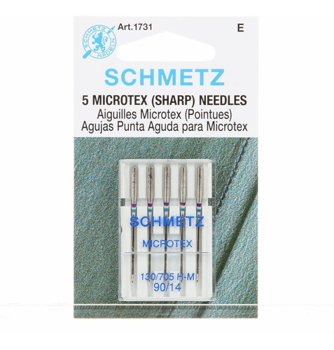 5 Agujas Schmetz Microtex 90/14 0