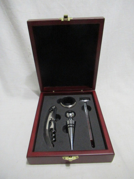 Set De Vino 4 Piezas Caja De Madera Omega Sanitarios 0