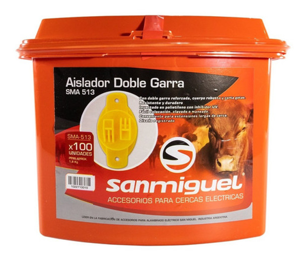 Aislador Doble Garra X100 P/boyero Electrificador Alambrados 0