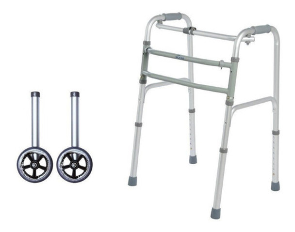 Andador Plegable Aluminio Silfab Con Ruedas 0