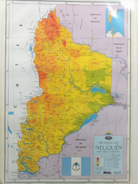 Mapa Neuquén Físico Político Mural Laminado Envarillado 0 Mapa Neuquén Físico Político Mural Laminado Envarillado 0