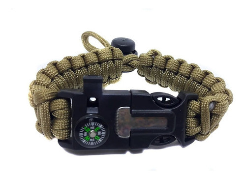 Pulsera Paracord Multifunción Regulable Verde 0