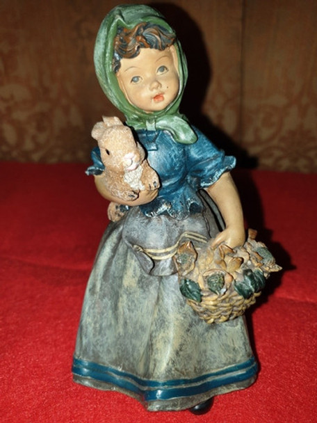 Escultura Antigua Niña Campesina Porcelana Fria Biscuit 0