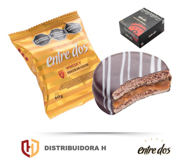Alfajor Premium Entre Dos - Caja X12 Ud Choco Ddl Al Whisky 0