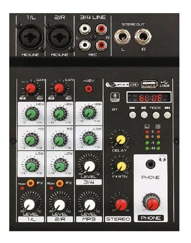 Consola Mixer Ross M4u 4 Canales Reproductor Usb / Bluetooth 0