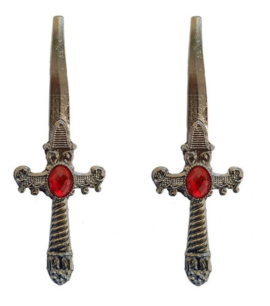 Punhal Cigano Athame Wicca 10cm Prata 2un 0