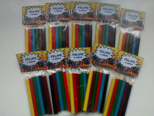 Souvenir Lapices Cortos X 6 Colores - Lapiz Color X 10 Sets 0