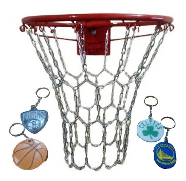 Red De Basquet 12 Enganches, Cadena Zincada Num25 0