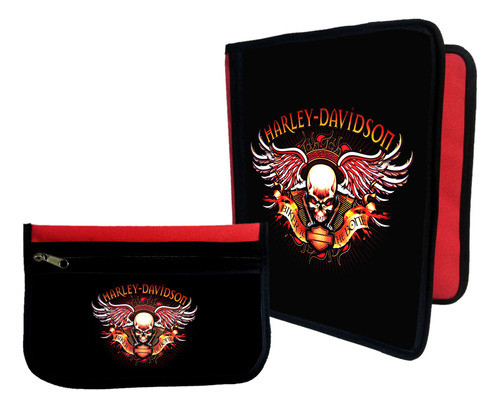 Combo Carpeta + Cartuchera Harley Davidson #45 0