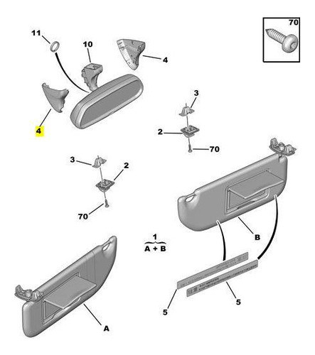 Tapa Izquierda Retrovisor Interior Citroën C4 0