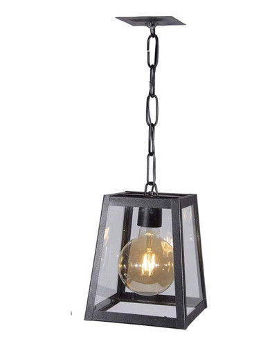 Lampara Farol Colgar 1 Deco Luz Con Vidrio Iluminacion 0
