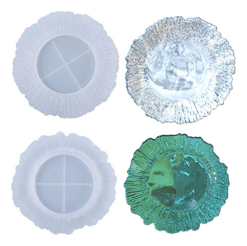 Molde Silicona Plato Bandeja Circular Irregular Rayas 0