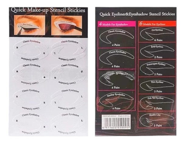 4 Planchas Stencil Para Delineado Maquillaje Sombra Ojos 0 4 Planchas Stencil Para Delineado Maquillaje Sombra Ojos 0