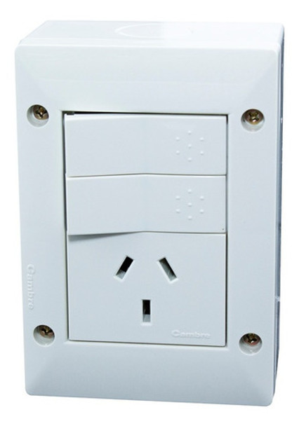 Caja Superficie 2 Puntos + Toma Armada Ip40 Blanco Siglo Xxi 0