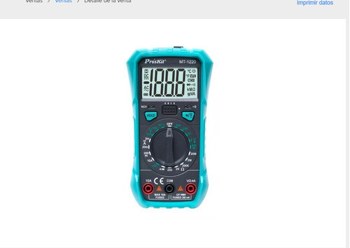 Tester Proskit Mt-1220 Buzzer Multimetro Ncv Linterna Led 0