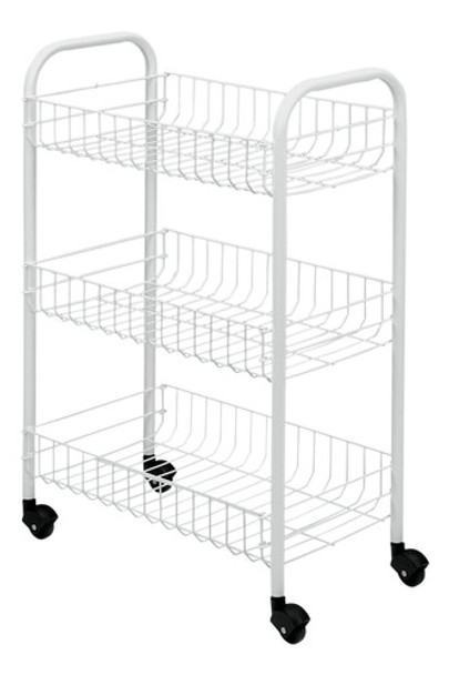 Carrito Frutero Ruedas Blanco Canasto Organizador Frutas 0