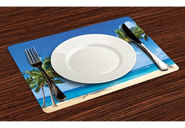 Hawaiano Manteles Individuales Juego De 4 Por Lunarable Con 0