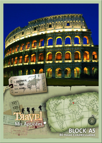Block De Hojas A5 Mis Apuntes Travel X80 Hojas Cuadriculado 0