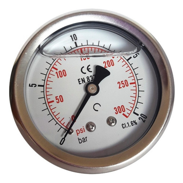 Manómetro Trasera 1/2  Npt 60 Bar Ø 100mm C/glicerina 0