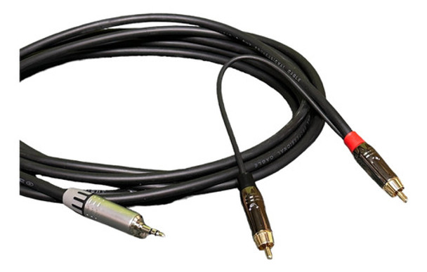Cable Audio 2 Rca A Min Plug Stereo 2 Mts Pro Celular Pc 0
