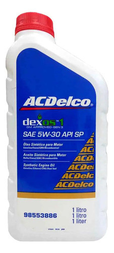 Óleo Motor Ac Delco 5w30 98550811 Dexos 1 Sintético 1l 0