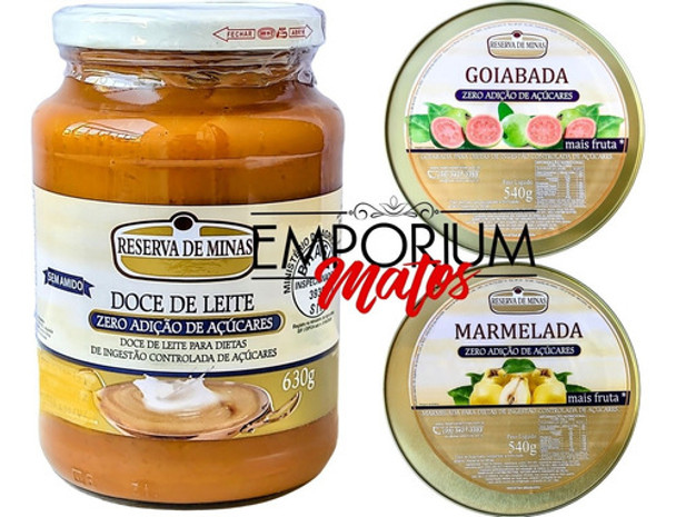 Kit Diet % Açúcar 2 Goiabadas, 1 Marmelada E 1 Doce De Leite 0