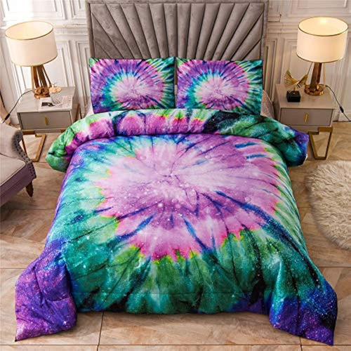 A Nice Night Bedding Tie Dye Galaxy Juego De Edredón, Patrón 0