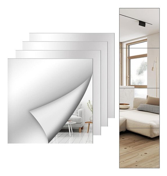 Espejo De Pared Completo, 30x30 Cm, Espejo Acrílico Antirrot 0 Espejo De Pared Completo, 30x30 Cm, Espejo Acrílico Antirrot 0