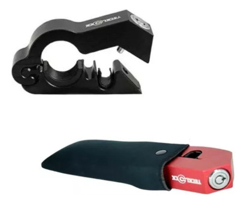 Trava Antifurto Moto Freio Manete Manopla Tecklock + Case 0
