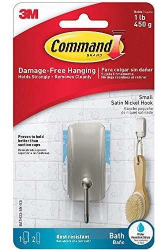 Gancho De Baño Pequeño De Niquel Satinado, 1 Gancho, 2 Tir 0