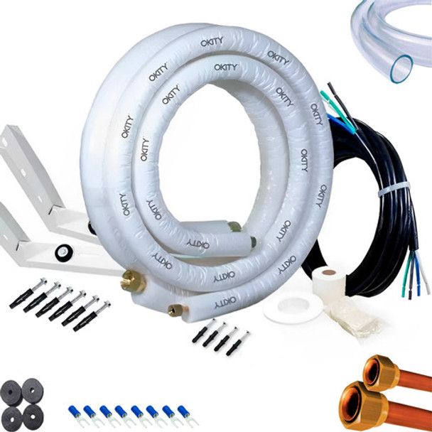 Kit Instalação Ar Com Suporte 1/4 X 1/2 Tubulação 10 Metros 0