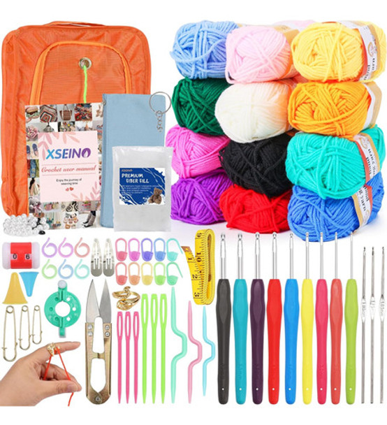 Kit De Crochet Para Principiantes Con 12 Ovillos De 137m 0