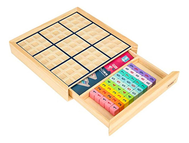 Rompecabezas De Madera Sudoku Juego De Mesa Con 0