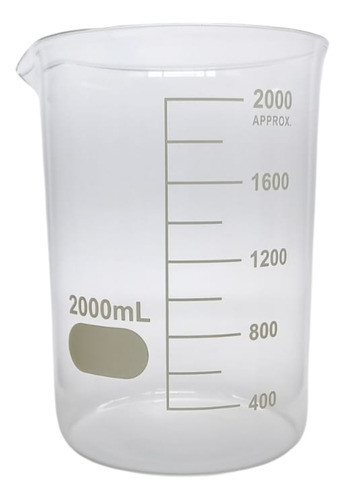 Copo Becker Vidro Grad Forma Baixa 2.000 Ml + Rápida Entrega 0